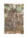 Linda Lally - Spiritual Printmaking Linda Lally, photo transfer print, Angkor temple,earth tones, giclee print - Spiritual Printmaking