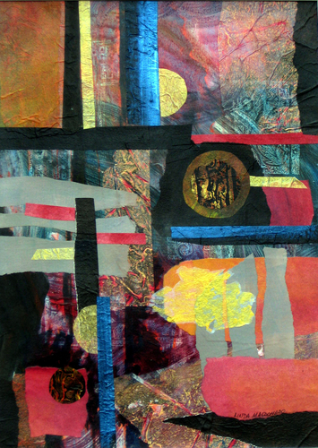 Painting-Acrylic-Sunrise on the Silk Road