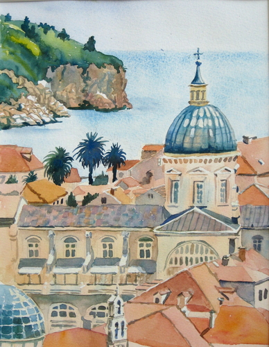 Painting-Watercolor-Dubrovnik View