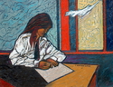 Painting--Oil-PortraitWoman with Dove