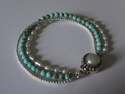 Lindsey Silberman - Jewelry Lindsey Silberman, jewelry, turquoise, bracelet,turquoise bracelet, sterling silver, freshwater pearl, pearl, triple strand, box clasp, beads, semi-precious, handmade, - Jewelry