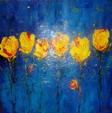 Painting--Acrylic-Floralsaffron garden