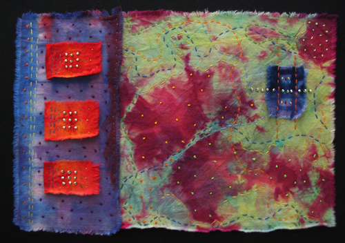 Fiber Art-Orange Cubes