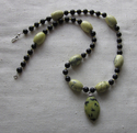 yellow turquoise and blackstone necklace