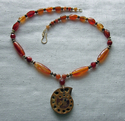 Rustic ammonite necklace