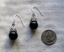 jet and sterling earrings