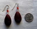 Carnelian teardrop earring