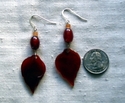 carnelian leaf earring