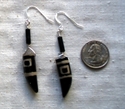 Black & white carved agate earrings
