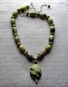 Yellow turquoise and jade necklace
