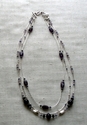 Triple strand amethyst and iolite necklace