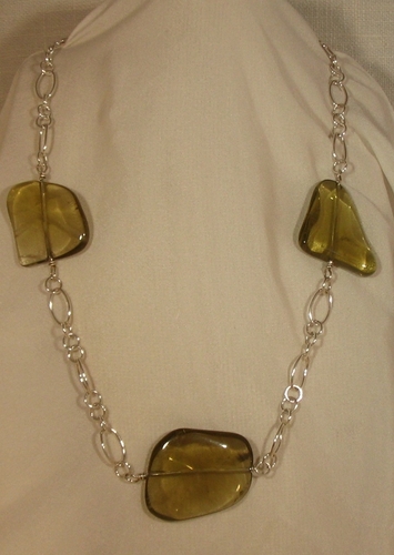 citrine  amd sterling silver necklace