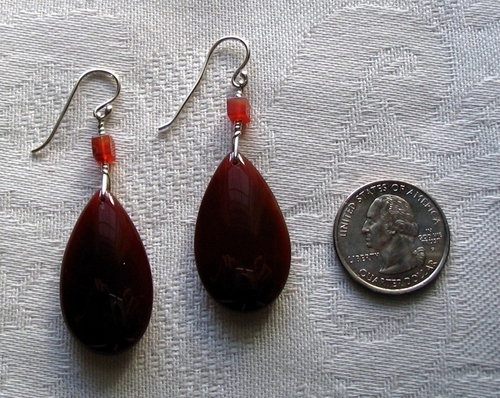 Carnelian teardrop earring
