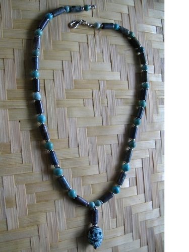 Turquoise skull necklace