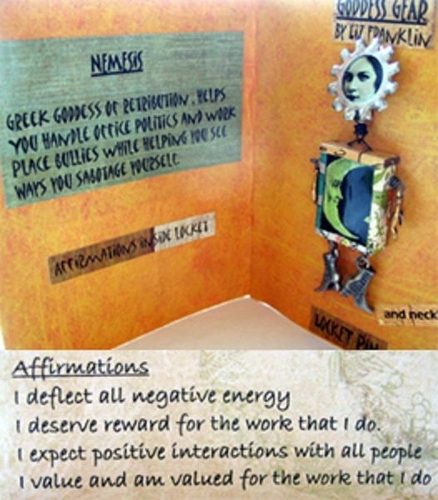 Book Arts- Archetypal description and Affirmations Inside of each Goddess Gear Card
