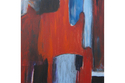 Laurie MacMillan - Abstract Painting abstract, blue and orange, Laurie MacMillan - Abstract Painting