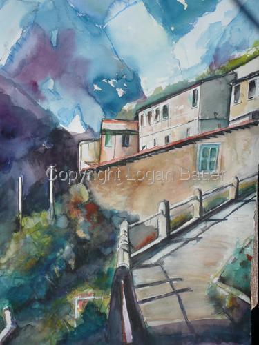 Painting-Landscape-MOUNTAIN RETREAT-CARRARA, ITALY