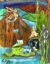 Mixed Media-Blissful Bathing