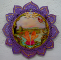 Wood--Painted-DecorativeHealing Hands lotus