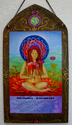 Wood--Painted-DecorativeLady Zinnia in the Seventh Chakra wood plaque
