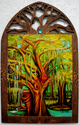 Wood--Painted-DecorativeBayou Delight Oak tree plaque
