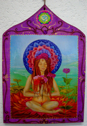 Wood--Painted-DecorativeLady Zinnia in the 7th Chakra lrg Icon