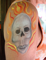 Painting--AcrylicScull with flames
