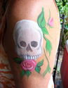 Painting--AcrylicScull with Rose