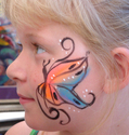 Painting--AcrylicButterfly cheek orange & blue