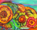 Painting-Blissful marigolds