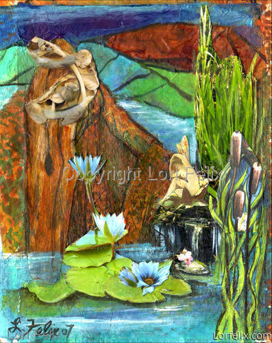 Mixed Media-Blissful Bathing