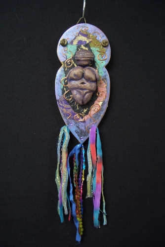 Sculpture-Assemblage-Willendorf Goddesspurple tones