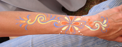 Painting-Floral design arm pastels