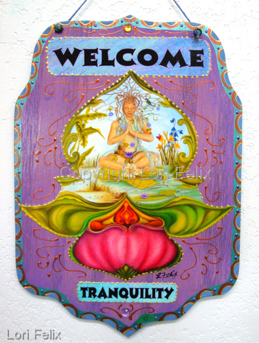 Mixed Media-Welcome Sign,Tranquility