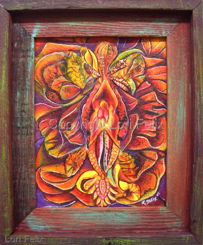 Painting-Abstract-Flaming Orchid