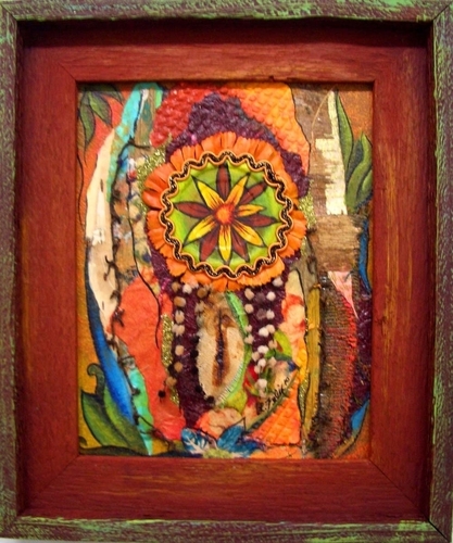 Painting-Abstract-Yellow & Red Flower