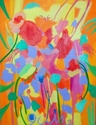 Louise Aug - Expressionist Painting paintings, florals, Ohio artist, Cincinnati artist, abstracts, sensual art, acrylic paintings, hot colors, powerful - Expressionist Painting