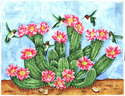 Cactus with Hummingbirds