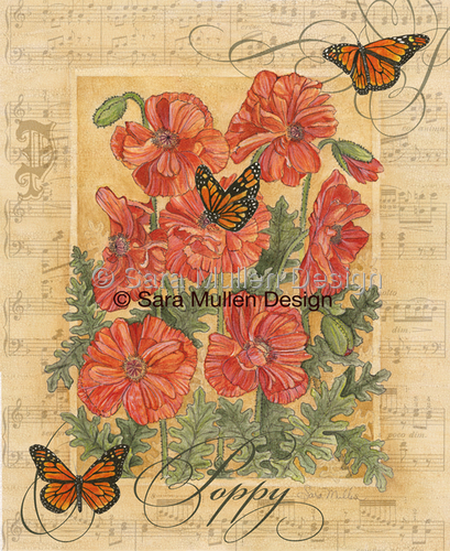 Poppies & Butterflies