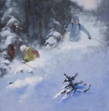 oil painting, ski, snow, Louise Savoie, sports, - Sports Painting