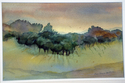 landscape, trees, dusk, evening sky, serene - Impressionism Painting