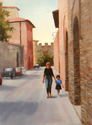 Lyle Rennick, art,painting,oil,landscape,plein air,Italy,Europe,Tuscany,cityscape - Cityscape Painting
