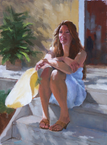 Lisa on the Steps