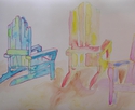 Mixed Media--On Paper-RepresentationalBeach Chair