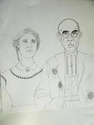 Drawing--Pencil-FigurativeStudetn Version of American Gothic