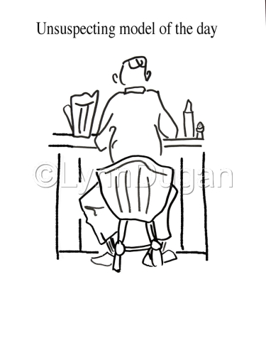 Drawing-Figurative-unsuspecting model of the day