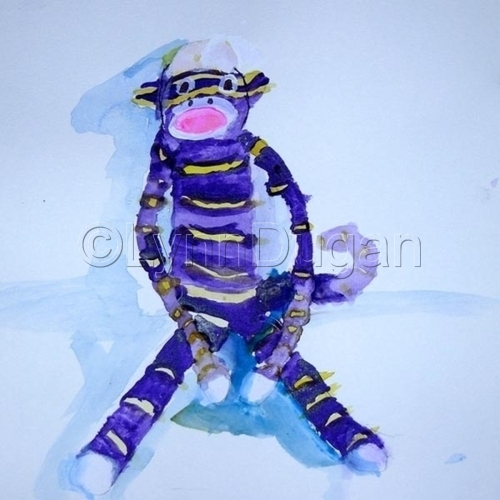 Painting-Still Life-Sock Monkey