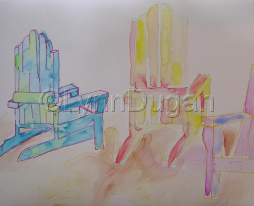 Mixed Media-Representational-Beach Chair