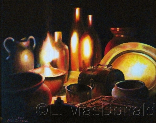 Clay%20Jars%20and%20Lamp%20Light (large view)
