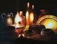Painting--Acrylic-AllegoricalClay Jars and Lamp Light